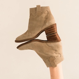 Marco Shoes Stivali beige in pelle scamosciata naturale senza isolamento 2