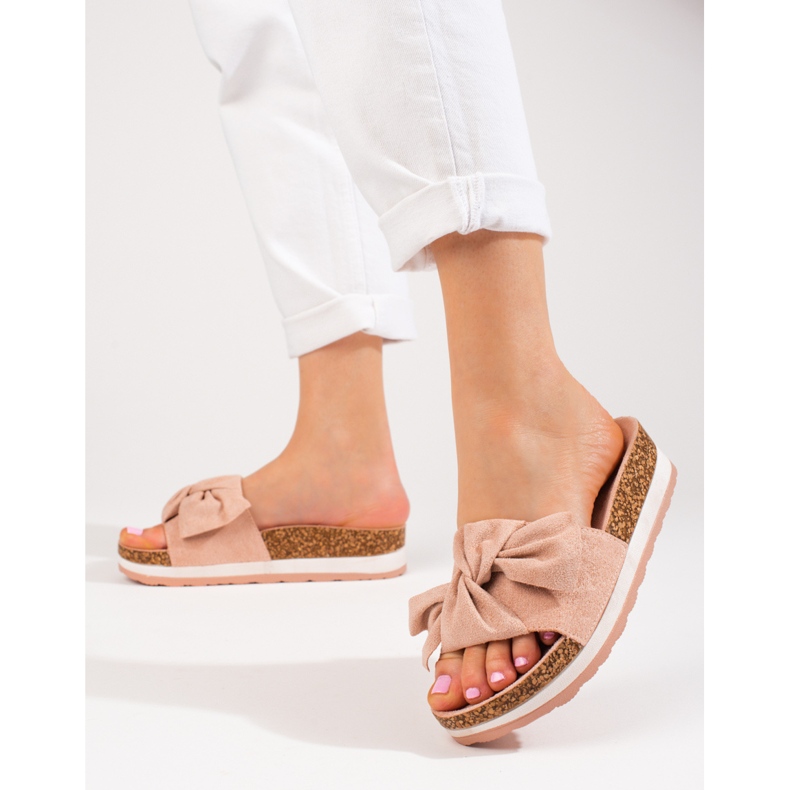Pantofole da donna rosa Vinceza sulla piattaforma 1