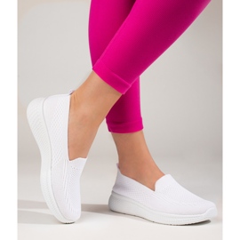 Slip on in tessuto da donna con suola spessa Black Shelovet bianco 1