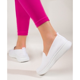 Slip on in tessuto da donna con suola spessa Black Shelovet bianco 2