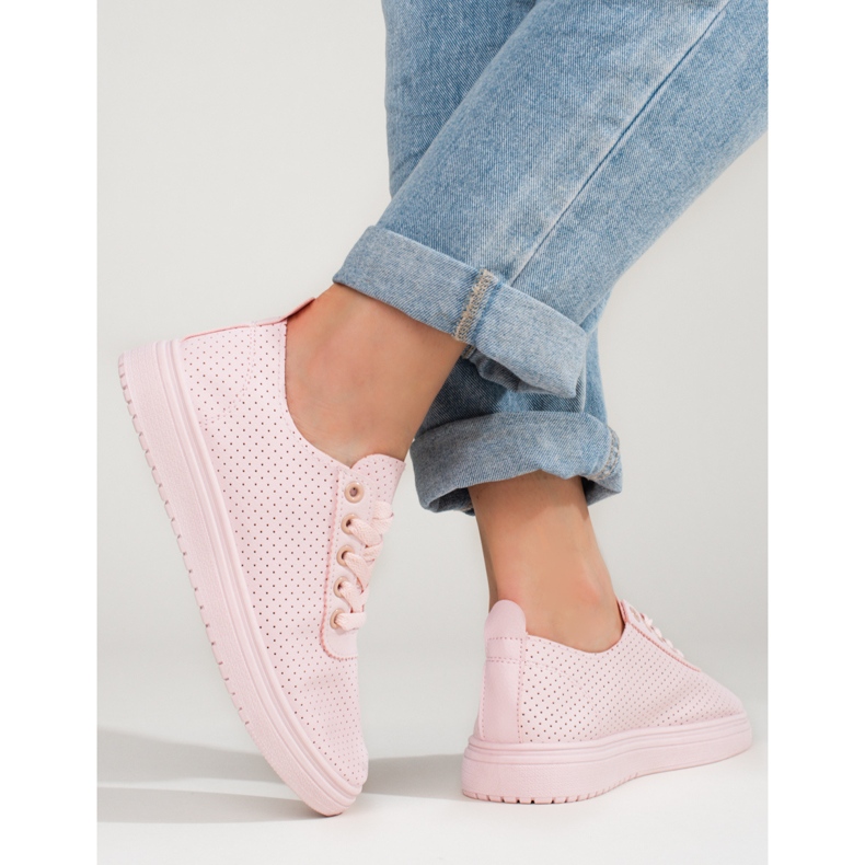 Sneakers Shelovet rosa da donna traforata 1