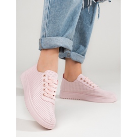 Sneakers Shelovet rosa da donna traforata 2