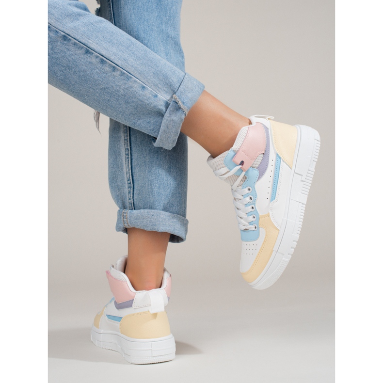 Sneakers alte da donna multicolor Shelovet bianca 2