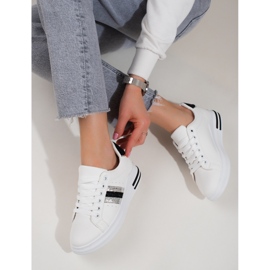 Sneakers Shelovet da donna su plateau alto bianco 2