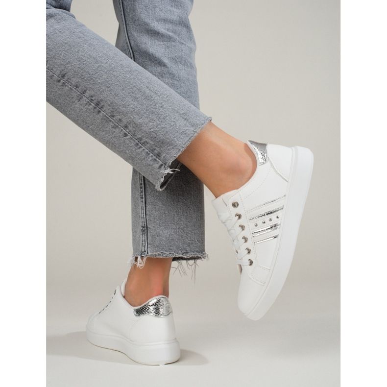 Scarpe sportive da donna classiche bianche Shelovet bianco 2
