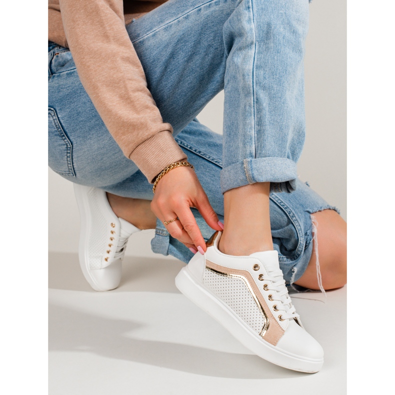 Scarpe sportive da donna classiche bianche Shelovet bianco 2