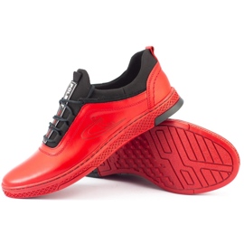 Polbut Scarpe casual da uomo in pelle K24 rosse rosso 2