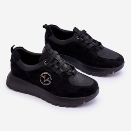 Vinceza Scarpe sportive con plateau da donna nere Aisha nero 1