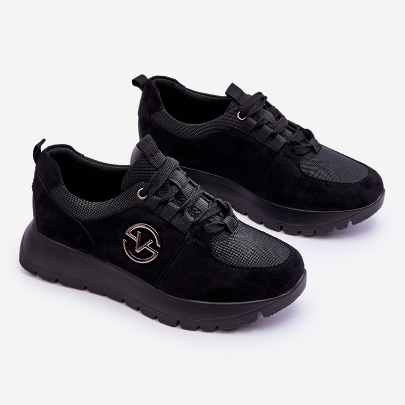 Vinceza Scarpe sportive con plateau da donna nere Aisha nero 1