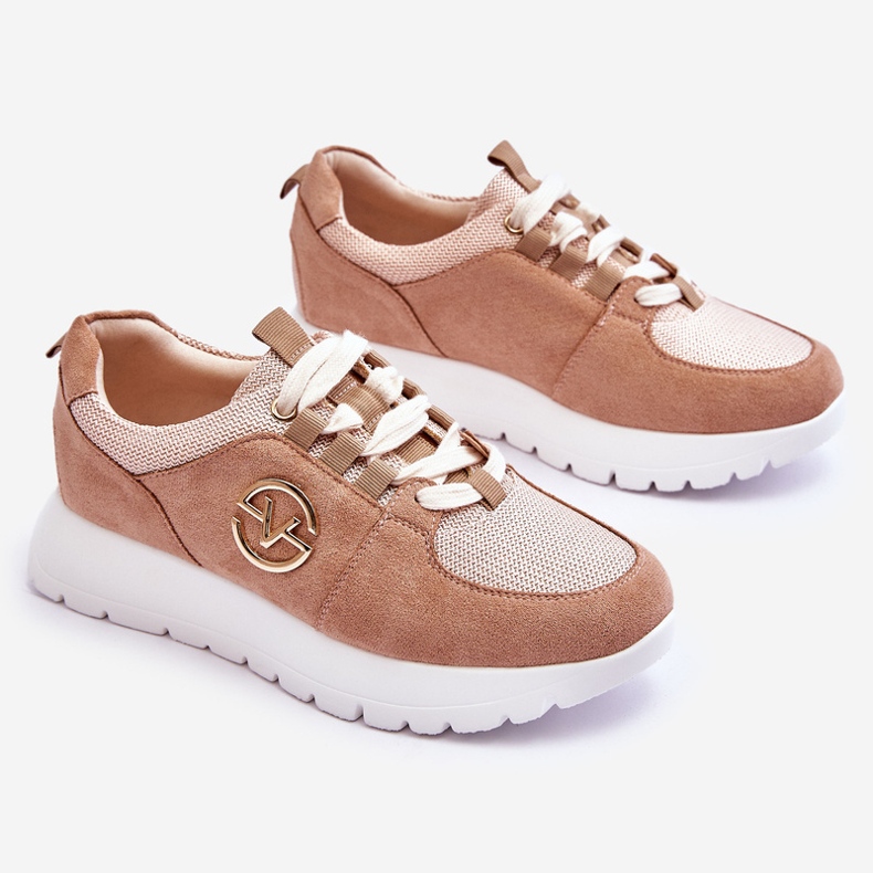 Vinceza Scarpe Sportive Con Plateau Da Donna Beige Aisha 1