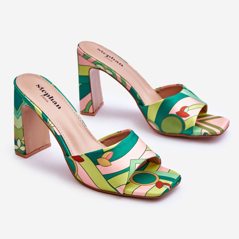 Ciabatte Donna Tacco Fantasia Verde Adelise multicolore 1