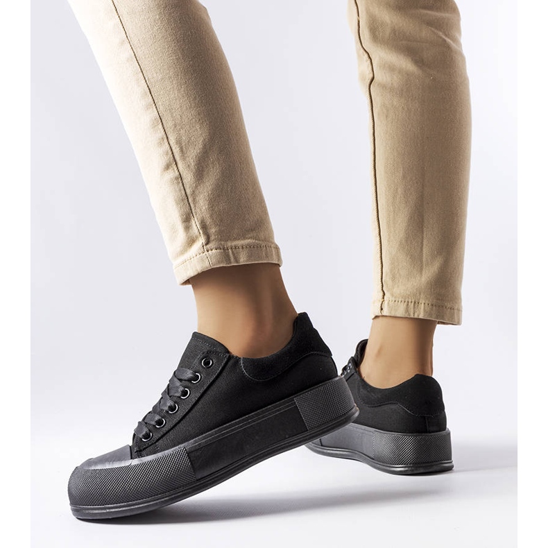 Sneakers nere con plateau di Josseaume nero 1