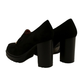 Evento Mocassini alla moda sulla piattaforma e barra nera nero 5