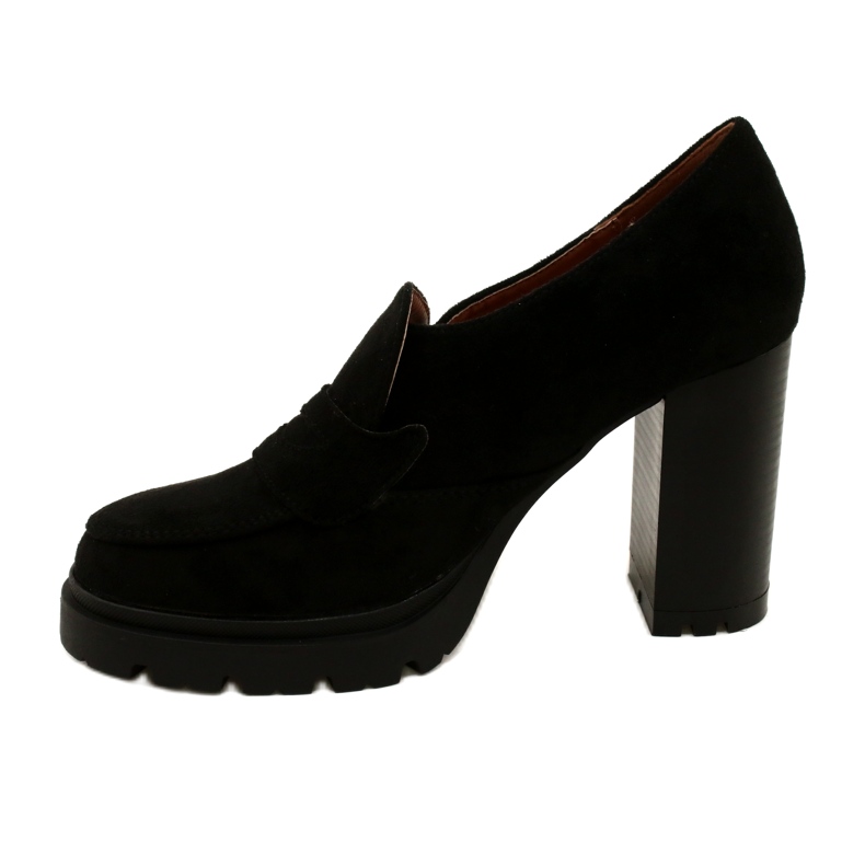 Evento Mocassini alla moda sulla piattaforma e barra nera nero 2