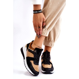 Classiche sneakers con zeppa Collide beige e nere marrone 1