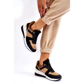 Classiche sneakers con zeppa Collide beige e nere marrone 3