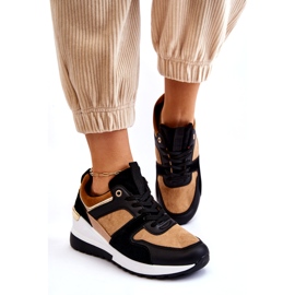 Classiche sneakers con zeppa Collide beige e nere marrone 4