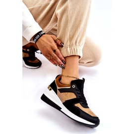 Classiche sneakers con zeppa Collide beige e nere marrone 6