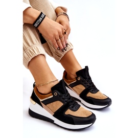 Classiche sneakers con zeppa Collide beige e nere marrone 7