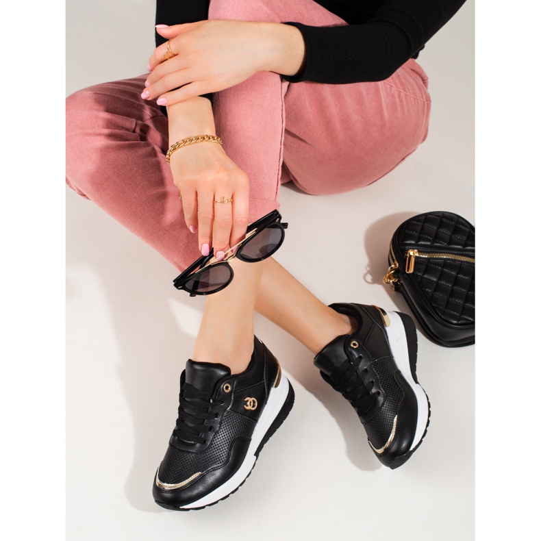 Sneakers nere da donna Shelovet nero 1