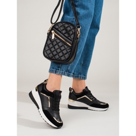 Sneakers da donna nere con zeppa Shelovet nero 2