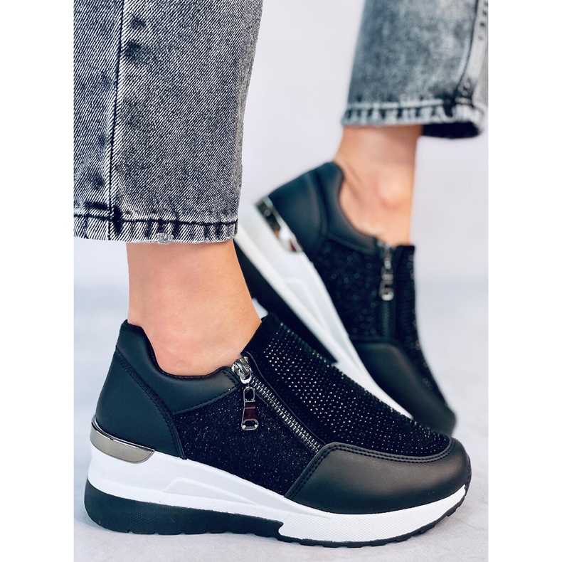 Atwood Sneakers nere con zeppa nero 2