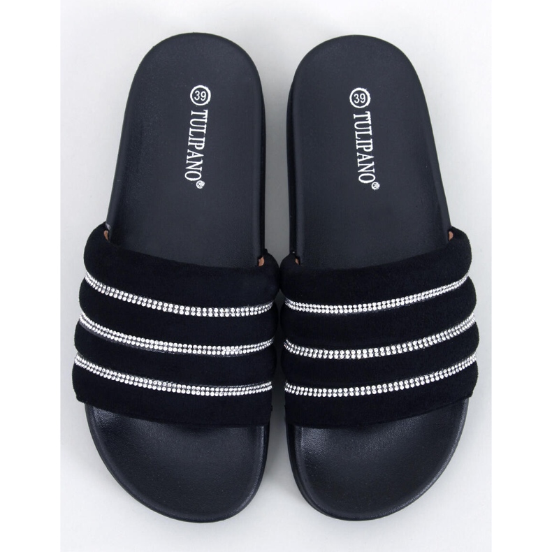 BM Ciabatte Lynne nere con strass nero 1