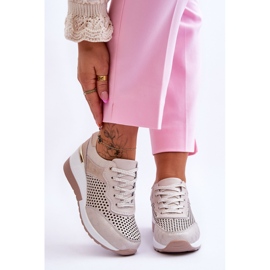 S.Barski Sneakers Traforate In Pelle Da Donna Beige Chiaro Virginia 1