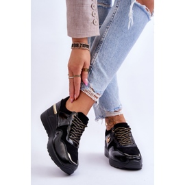 S.Barski Scarpe Sportive Con Zeppa In Pelle Da Donna Nere Rebeca nero 2
