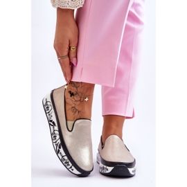 S.Barski Sneakers In Pelle Slip-On Da Donna Oro Ottavia d'oro 1