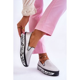 S.Barski Sneakers Slip-On in Pelle da Donna Argento Ottavia 2