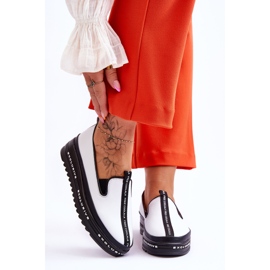 S.Barski Sneakers In Pelle Senza Lacci Da Donna Bianche Nathalie bianca 1