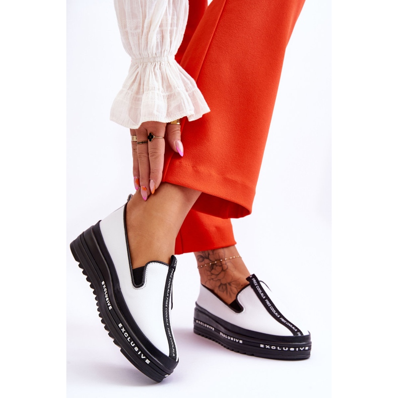 S.Barski Sneakers In Pelle Senza Lacci Da Donna Bianche Nathalie bianca 2