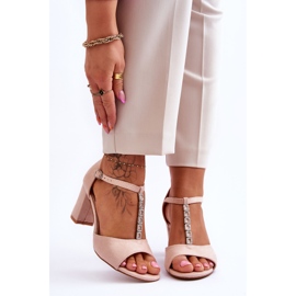 S.Barski Sandali Tacco Camoscio Donna Beige Florines 1