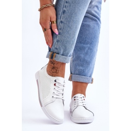 S.Barski Sneakers Donna In Pelle Traforata Bianco Ferone bianca 1