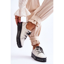 S.Barski Scarpe Sportive Laccate Beige Chantal 2