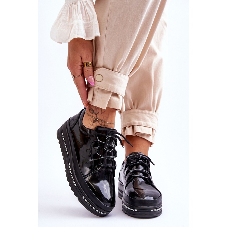 S.Barski Sneakers Chantal in vernice nera nero 1