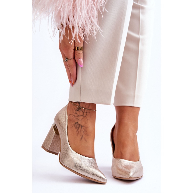 Lewski Shoes Décolleté in Pelle Lewski 3117 Oro d'oro 1