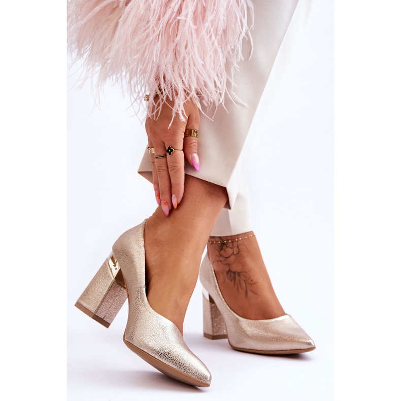 Lewski Shoes Décolleté in Pelle Lewski 3117 Oro d'oro 2