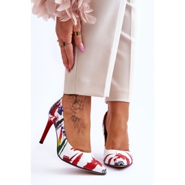 Lewski Shoes Scarpe di cuoio alla moda di Leski degli alti talloni 2659 bianche e rosse bianco 1