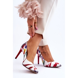 Lewski Shoes Scarpe di cuoio alla moda di Leski degli alti talloni 2659 bianche e rosse bianco 2