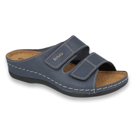 Pantofole in pelle inblu da donna 158d106 blu navy 1