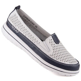 Scarpe slip-on da donna comode in pelle bianche eVento 5364 bianco 1
