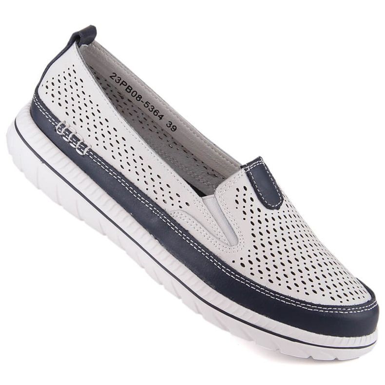 Scarpe slip-on da donna comode in pelle bianche eVento 5364 bianco 1