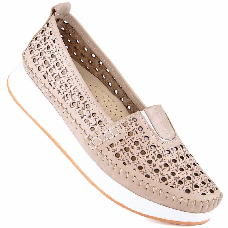 Scarpe traforate da donna con fascia elastica beige T.Sokolski VU85LAS 1