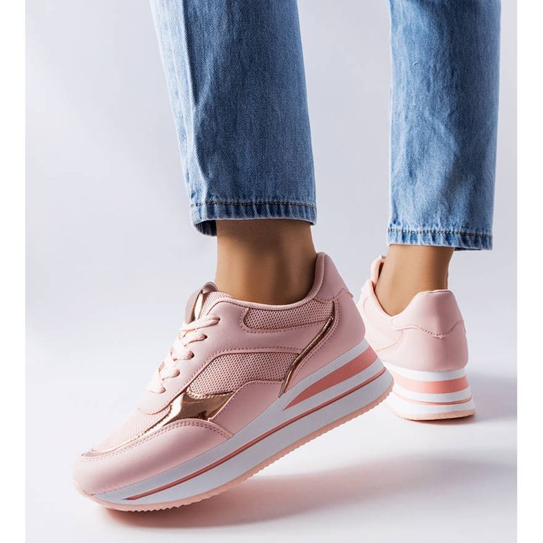 Sneakers rosa con suola spessa di Ethel 1