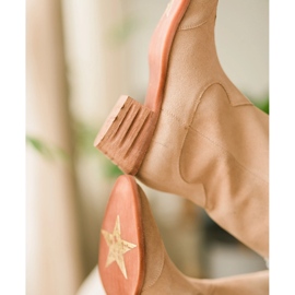 Marco Shoes Stivali beige in pelle scamosciata naturale 1