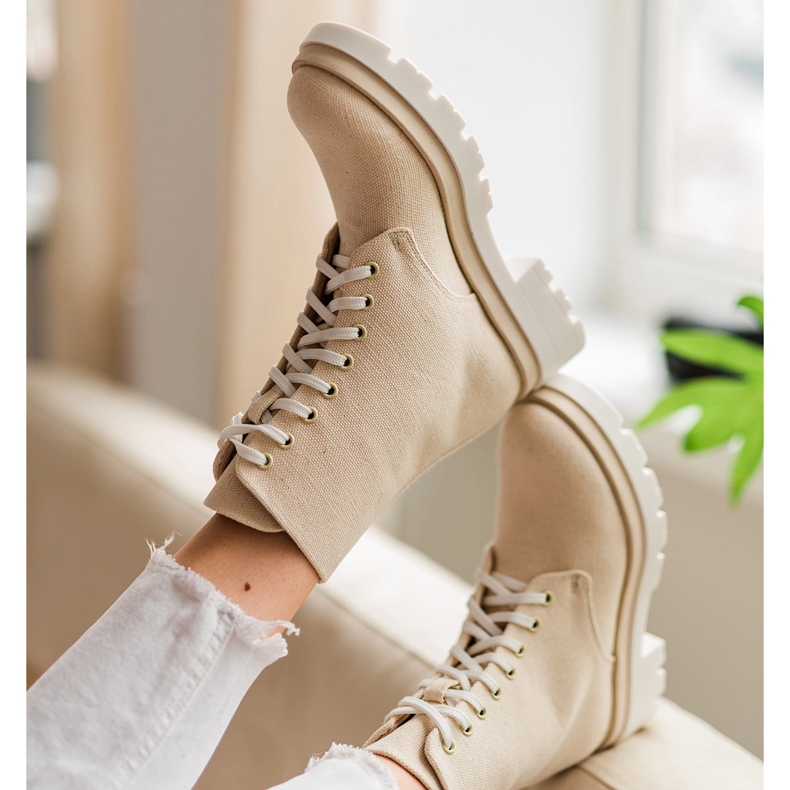 Marco Shoes Stivaletti primaverili in cotone 2090B-1265-4 beige 1