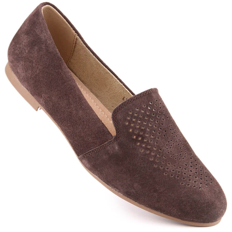 Comode scarpe slip-on in pelle scamosciata marrone S.Barski LR29515 1
