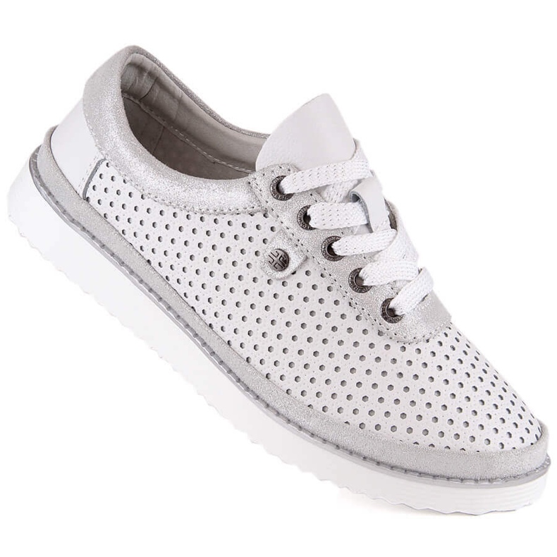 Scarpe sportive da donna comode in pelle bianche S.Barski LR29558 bianca 1